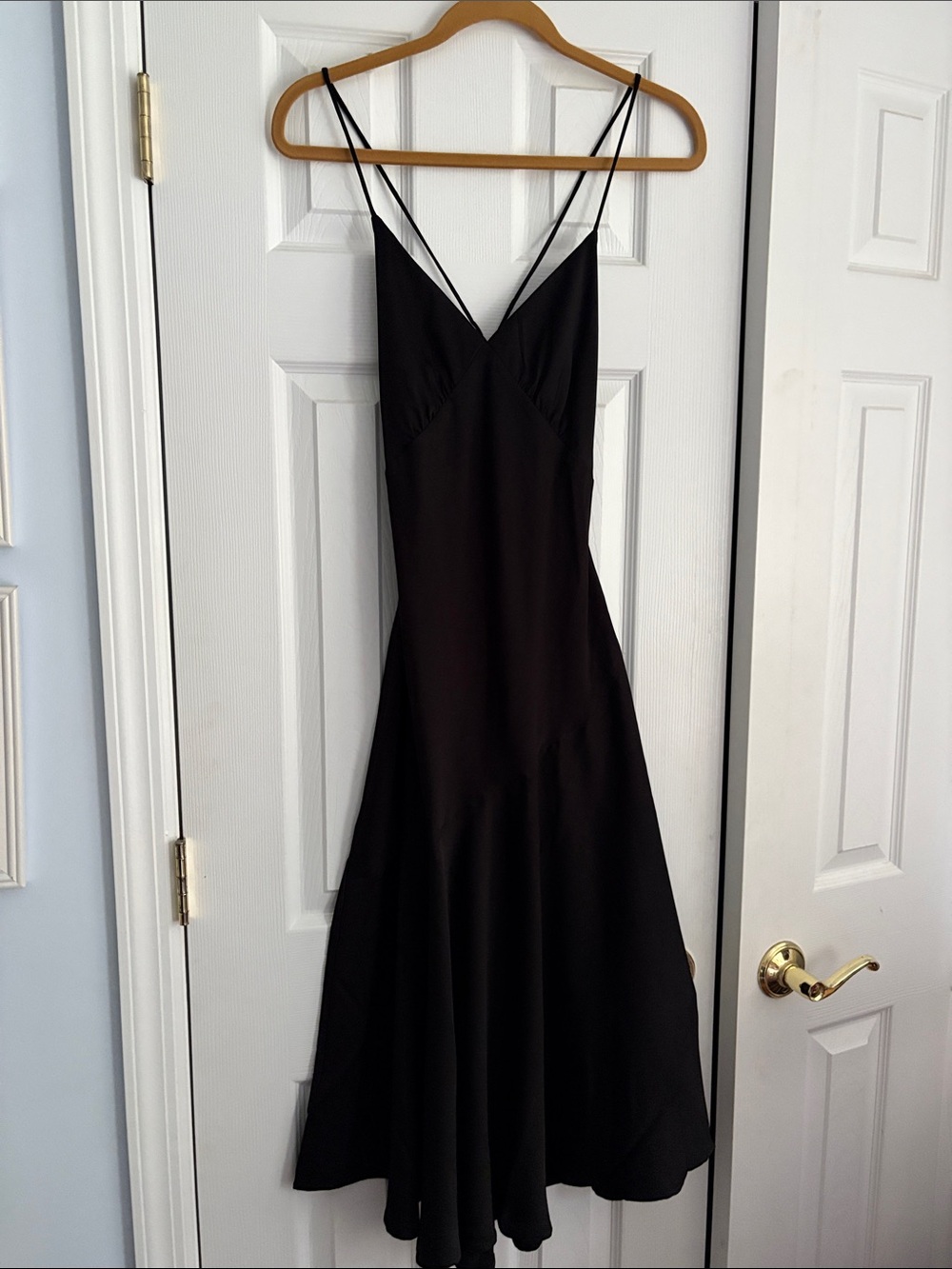 Banana Republic Factory Black Midi Slip Dress